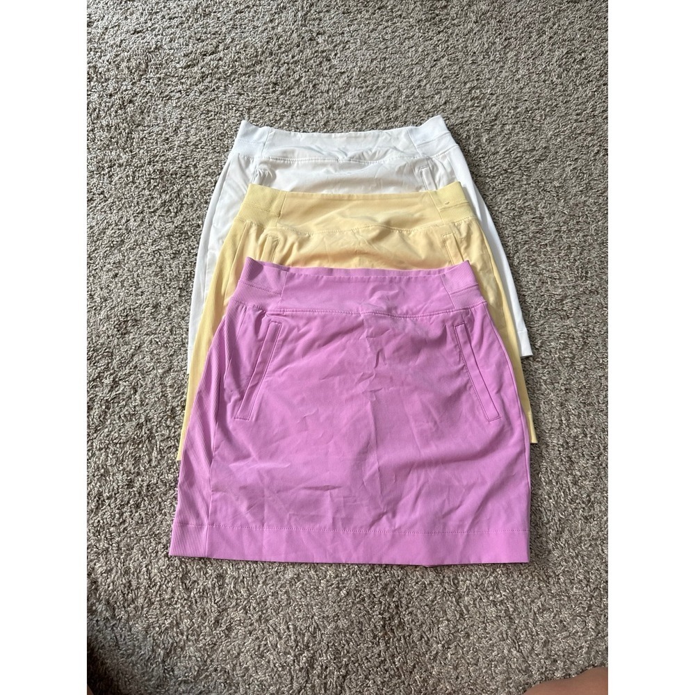 Members Mark Active Skort Bundle 3 Pack White Yellow Purple XS Tennis Golf Skirt
